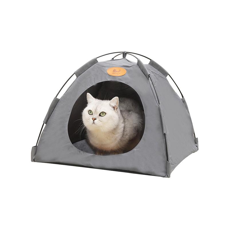 Product Introduction of Luxury Pet Tent House for Cats & Puppies with Soft Warm Bed Pad - Portable Beige Indoor Playhouse for Small Pets" 3