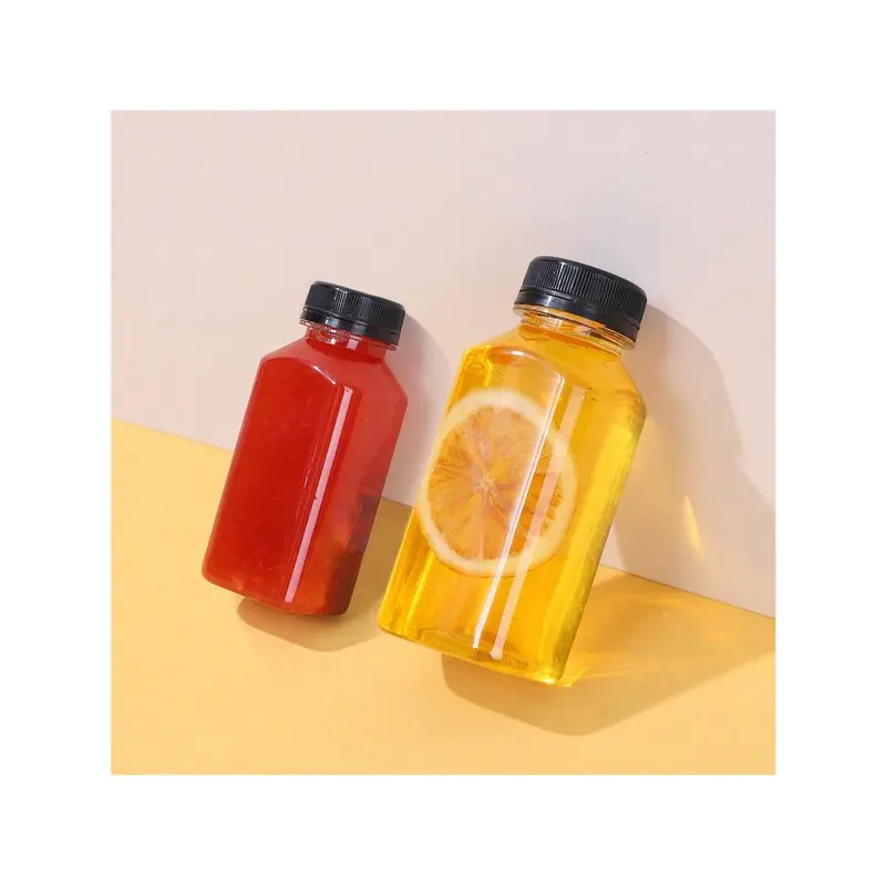 1pc/4pcs/10pcs Transparent Juice Bottles, Suitable For Home Or Outdoor Camping Tin Canister 5