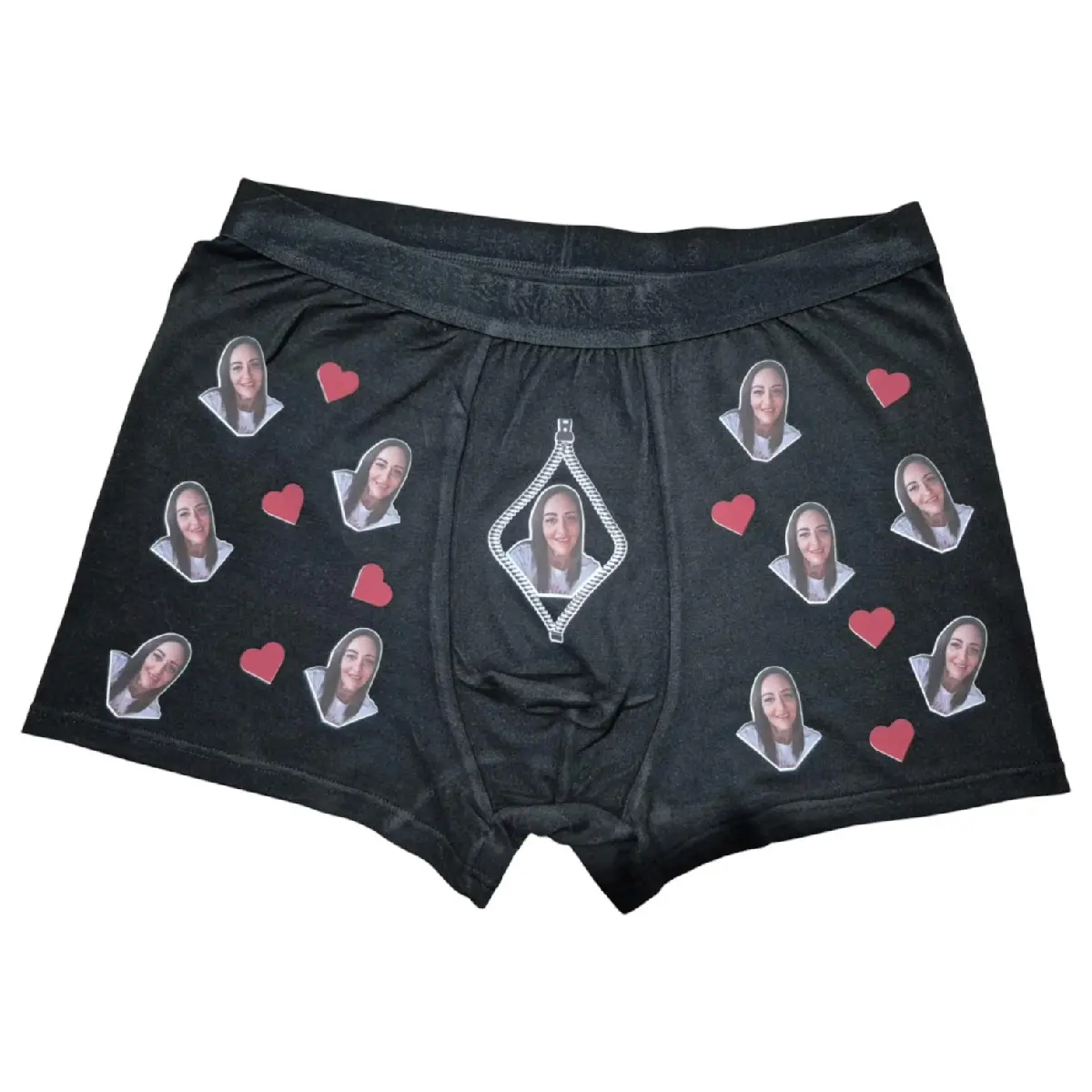 Men's Personalised Boxers with Printed photo - Underwear for Men - Fitted (Black) Menswear