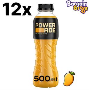 12 x 500ml Powerade Golden Mango Still – Isotonic Hydration for Energy & Recovery; Beverage Drink Sport
