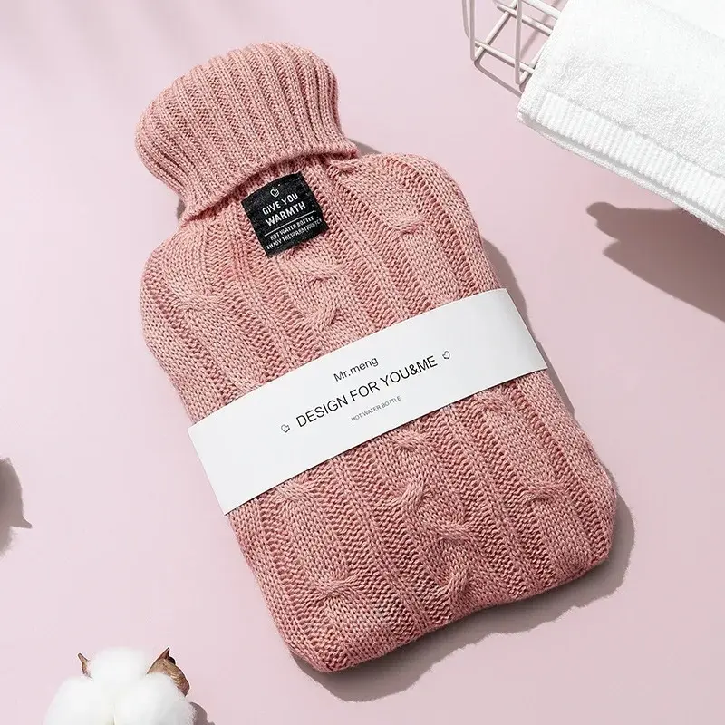 1 L Hot Water Bottle with matching plush soft cover and an extra cover free Leakage Proof Leakage Proof Long-lasting Rubber Leakage Proof Comfortable Cozy 5