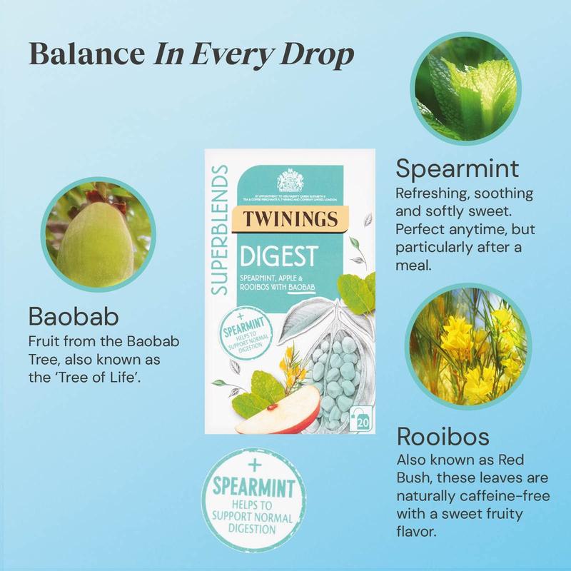 Twinings Superblends Digest Spearmint Tea Bag 1x20 Bags 1