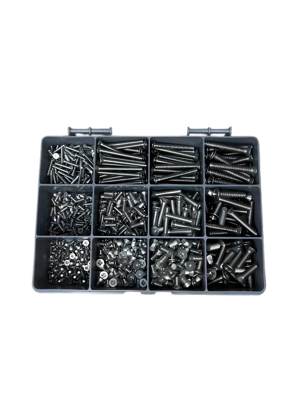 870 Assorted Stainless Steel Pozi Countersunk Machine Screws Kit for DIY & Construction Projects - M3, M4, M5, M6 Fasteners 0