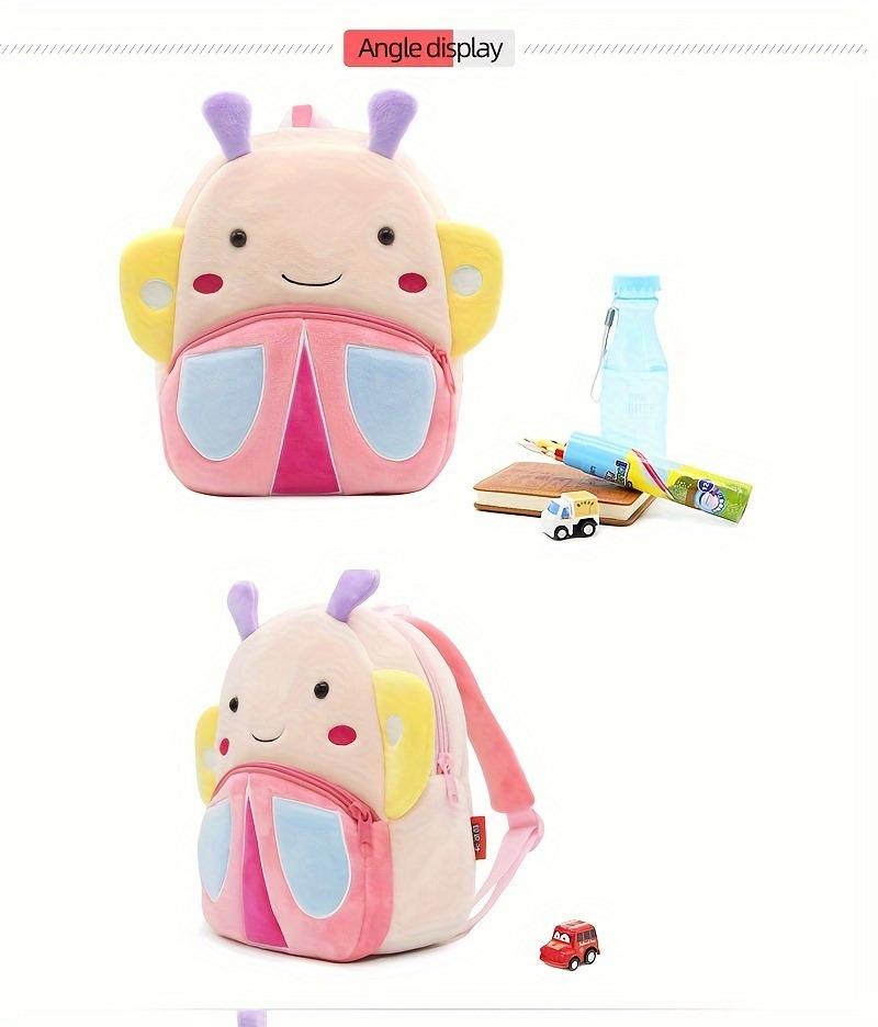 Product Introduction of 1pc Cute Children's Corduroy Backpack, Little Butterfly Design Plush Backpack 1