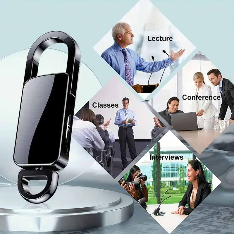 32GB Keychain Professional Recorder for Lectures, Classes, Meetings & Interviews - Perfect Gift Audio 6