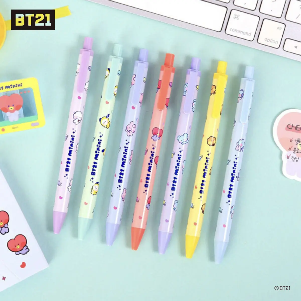 BT21 Gel Ink Ball Pen - Chimmy, Cooky, Koya, Mang, RJ, Shooky, Tata [LINE FRIEDNS Official Product]
