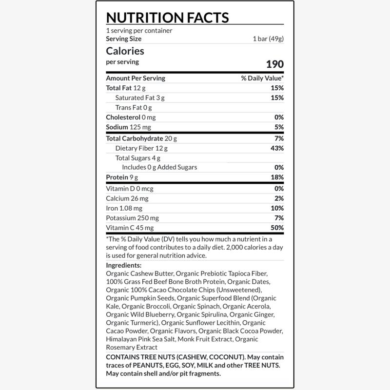 Superfood Bars Dark Chocolate Chip 1
