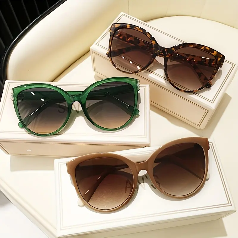 Cat's Eye Women's Fashion Glasses Outdoor Driving Sunshade Large Frame Glasses Y2K Luxury Holiday Dressing Accessories Glasses 2