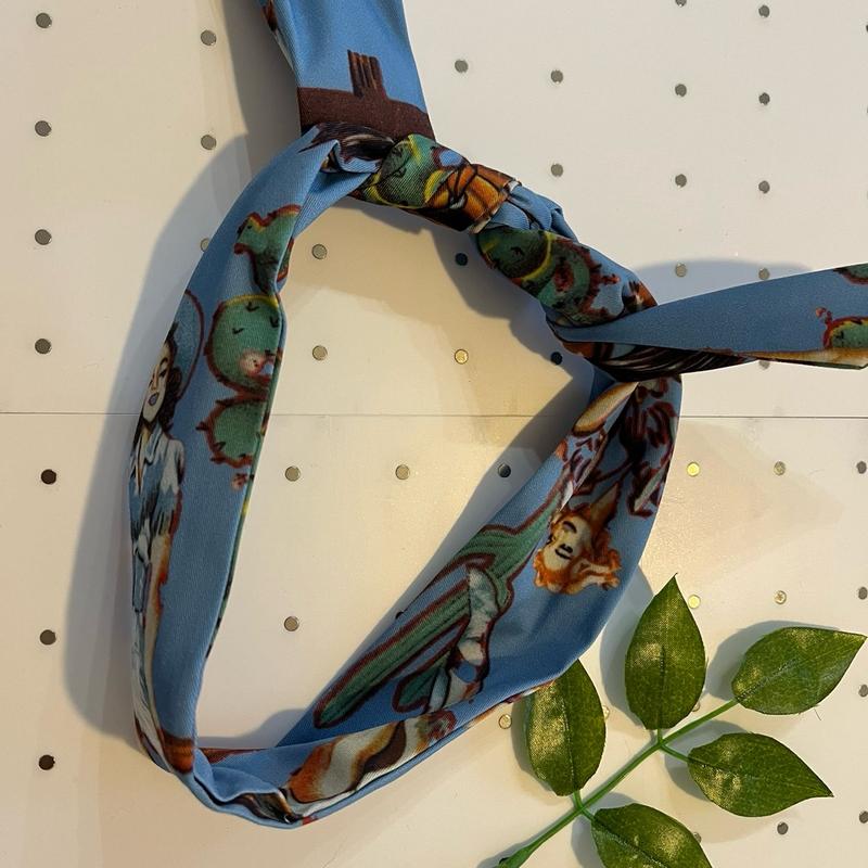 Handmade WIRE HEADBAND wired head scarf rockabilly hair band wrap vintage pin up 50s 60s 70s 80s 6