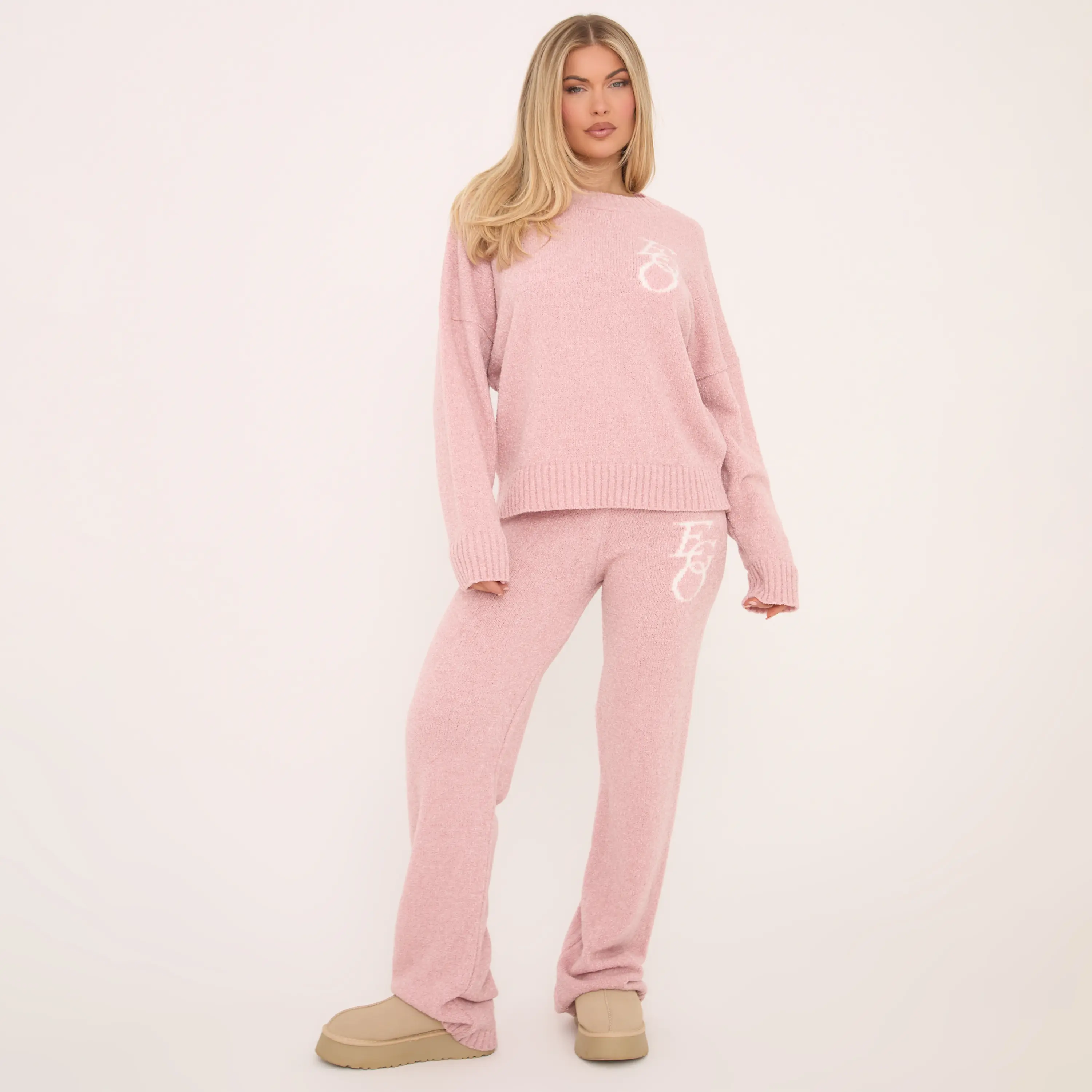 Mid Waist Ego Graphic Straight Leg Trousers