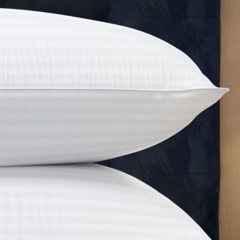 Hotel Quality Bounce Back White Stripe Pillows Anti Allergic Luxury Soft Hollowfibre Filled 4