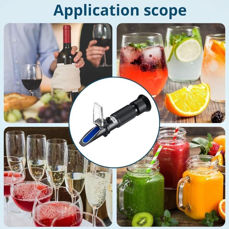 ALLmeter Dual Scale Refractometer for Wine Making (Brix 0-40%, Alcohol 0-25%) with Automatic Temperature Compensation (ATC) Sugar/Alcohol Refractometer for Home Wine Brewing 8