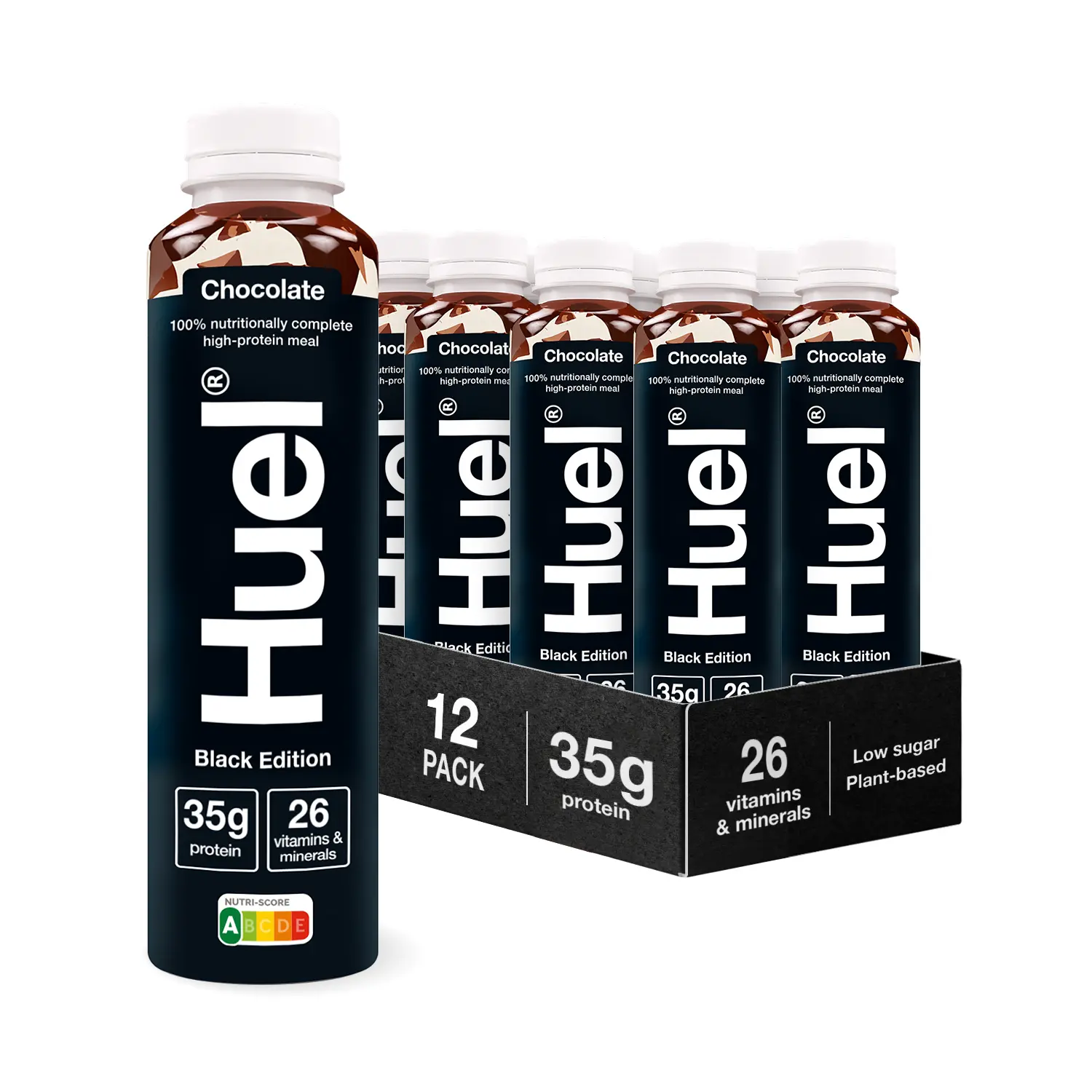 Black Edition Ready-to-drink | Nutritionally Complete Meal with Protein, Vitamins and Minerals | 12 Bottles