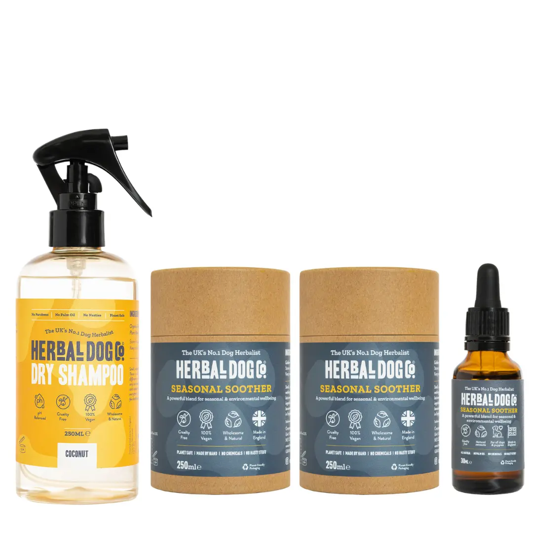 Mega Nature's Shield Complete Kit | For Dogs Who Suffer During Summer Months With Grass, Pollen and Dust | Herbal Dog Co | All Natural, Vegan, Made in UK pet supplement