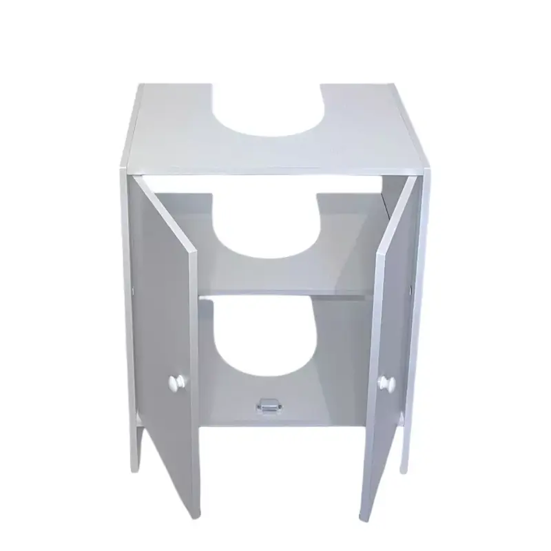 White Bathroom Sink Cabinet Under Basin Unit Cupboard with 2 Door Storage 5