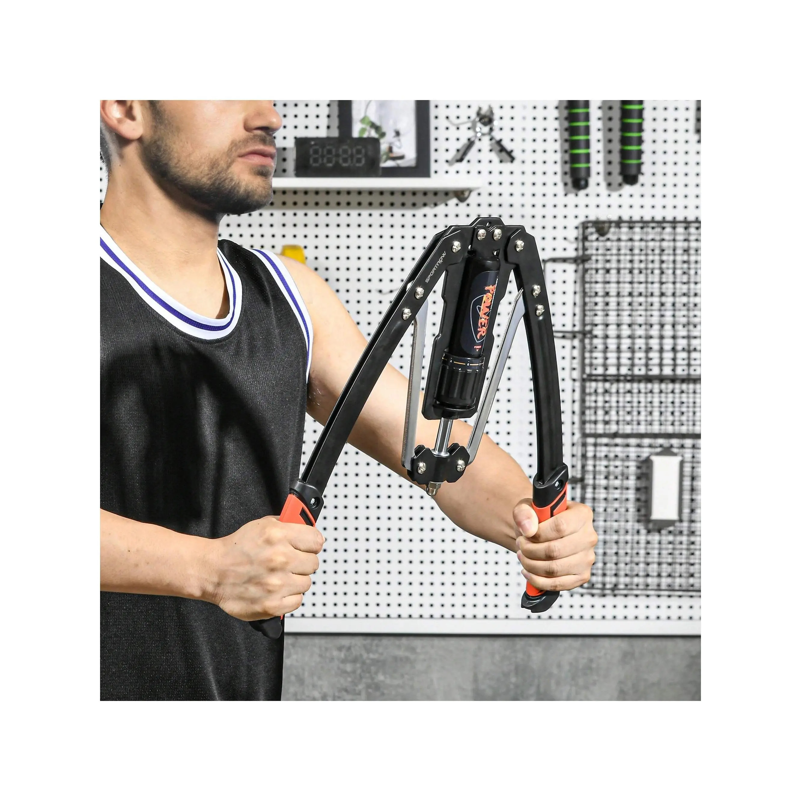 Sportnow SPORTNOW Twister Arm Exerciser, Adjustable 22-440lbs Hydraulic Power Exerciser, Home Chest Expander, Strength Training Fitness Equipment For Arm, Chest, Bicep, Abdomen, Shoulder