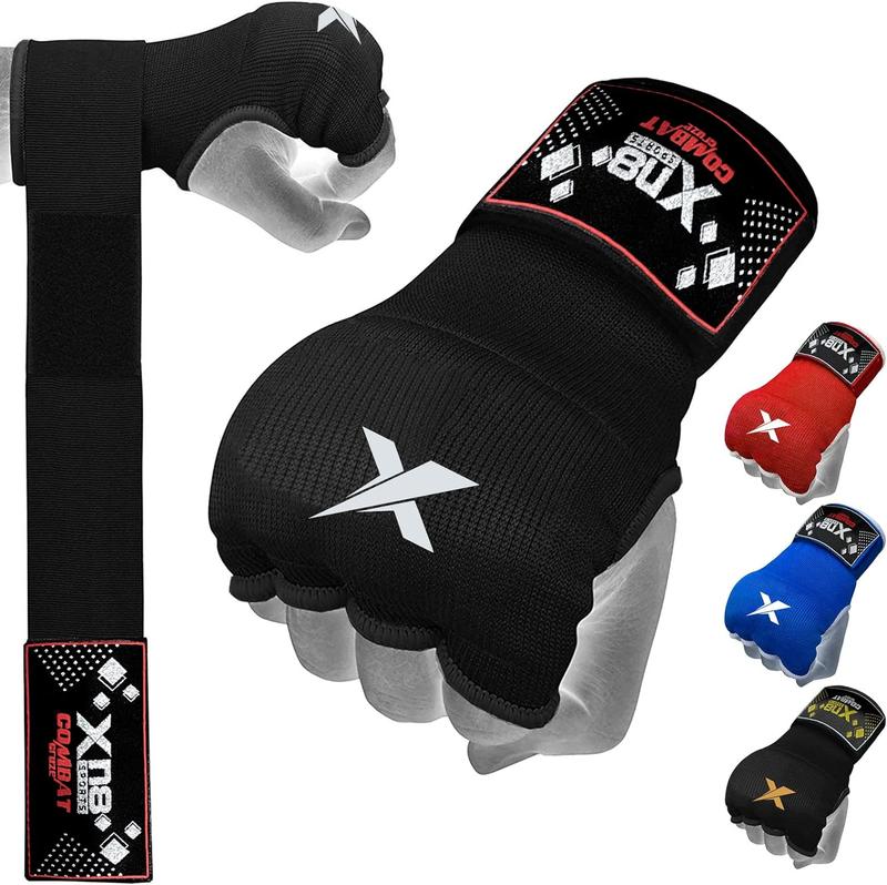 XN8 Boxing Hand Wraps Inner Gel Gloves, Elasticated Padded under Mitts Handwraps, Quick Long Wrist Straps Fist Protector, MMA Muay Thai Martial Arts Training Kickboxing Punching Bag Training Bandages 0