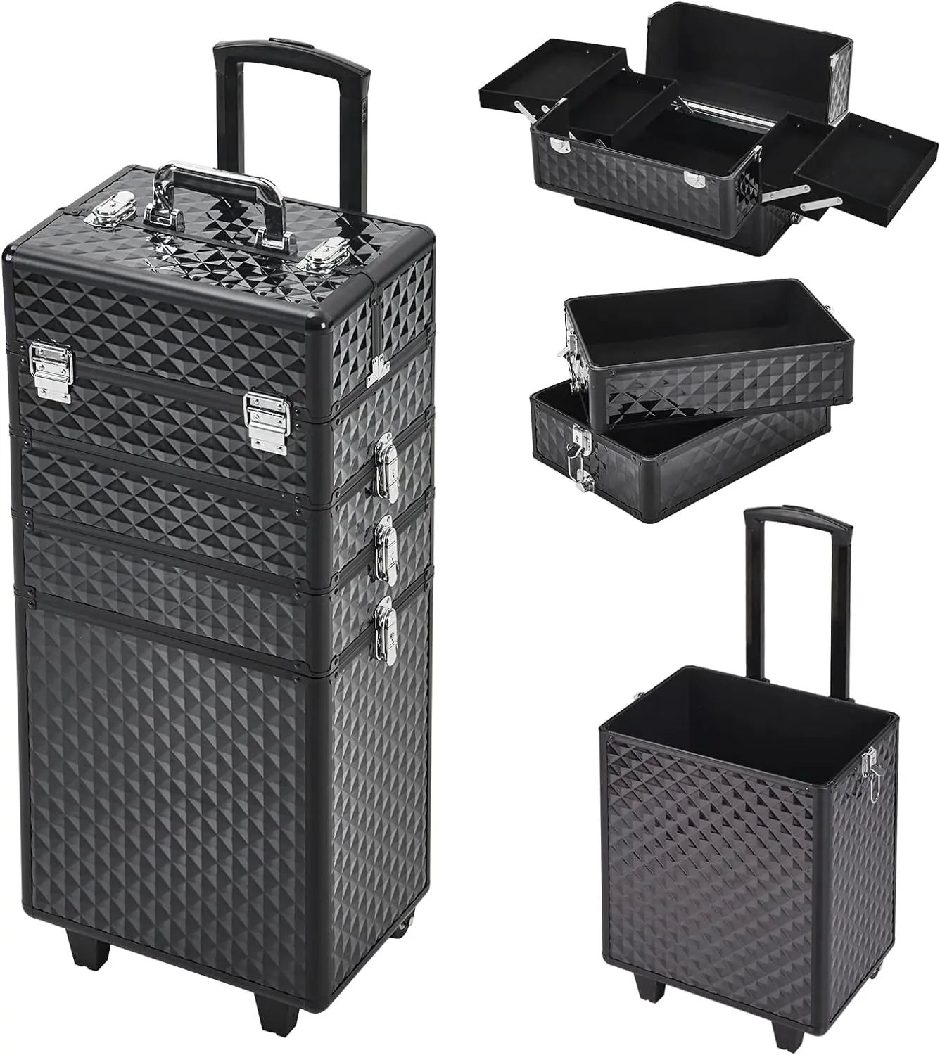 Lushhub 4 in 1 Professional Cosmetic Makeup Train Case Christmas gift
