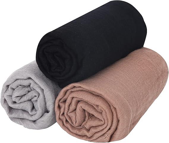 Women Scarf Shawl for All Season, Solid Color Cotton Linen Scarf, Long Hijab Scarves for Women, Head Wrap, Soft Scarf Shawl 1
