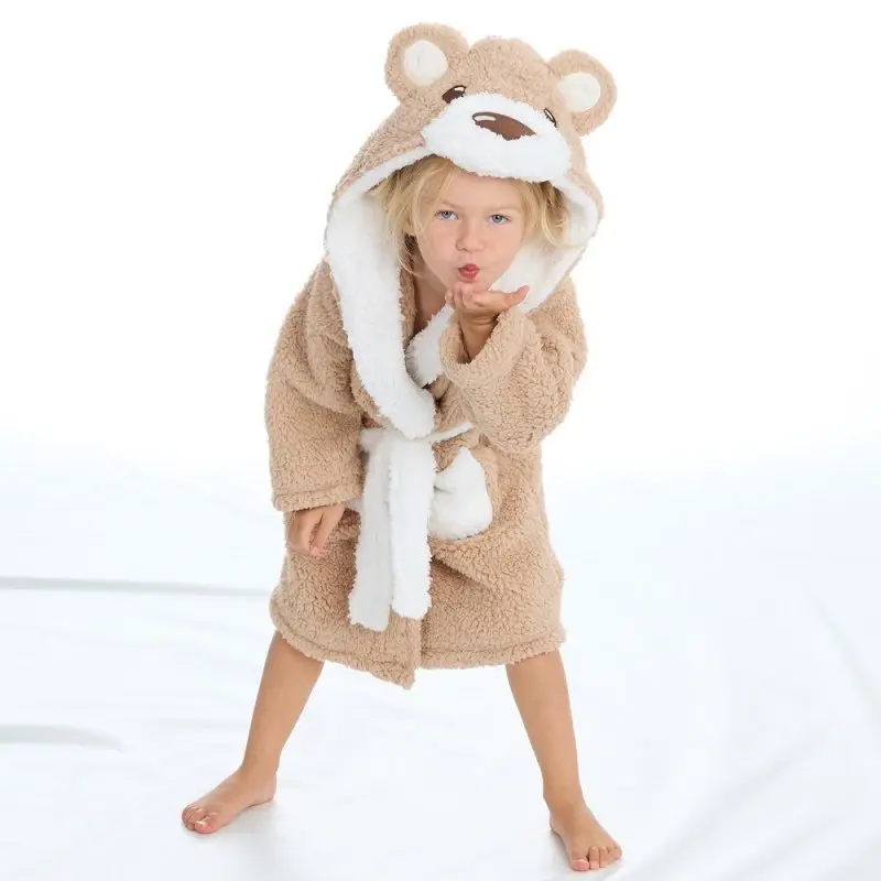 Little Journeys Super Soft Cosy Teddy Bear Dressing Gown for Babies & Kids - Perfect for Winter and Great as a Gift