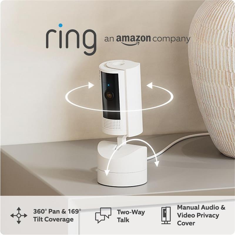 Pan-Tilt Indoor Camera | Plug-In Pet Security Camera | 360° pan & 169° tilt coverage, Manual Privacy Cover, HD video, Two-Way Talk, Wi-Fi | 30-day free trial of Home 2