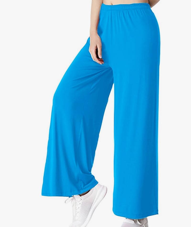 Product Introduction of Fashion luva Women Wide Leg Trousers Elastic High Waist Palazzo Plus Size Pants Ladies Casual Tummy Control Flared Yoga Pants Solid Stretchy Loose Bell Bottoms Sports Fitness Workout Office Bootcut Pants Womenswear Underwear Comfort Basic 10