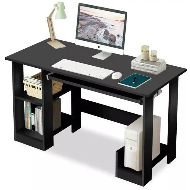 White, Black standing Desk,  Standing Desk with Storage space, Stand up Desk for Home Office Computer Desk Memory Preset with Headphone space Black and white : L90cm x W50cm x H75cm