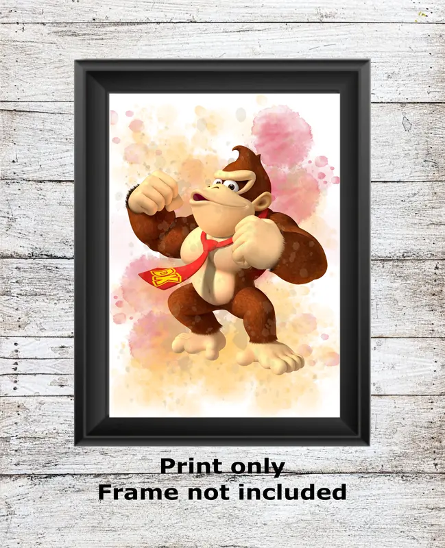 Super Mario unframed watercolour wall art childrens bedroom A5 A4 A3 High Quality Prints 3