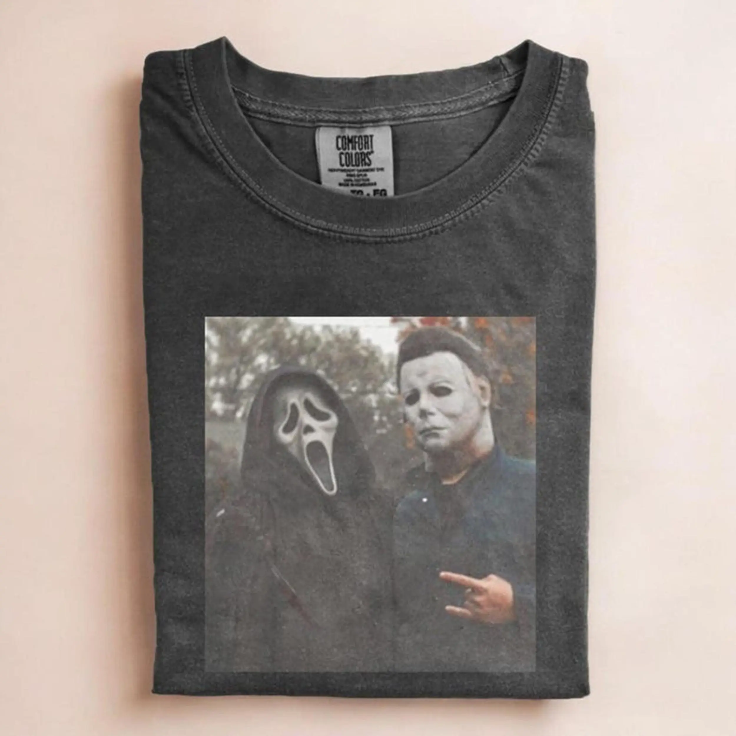 Vintage 90s Halloween Ghostface Heart Hands Scary Movies Tee, Funny Ghost Face T-Shirt, Horror Killer Characters Club Shirts
