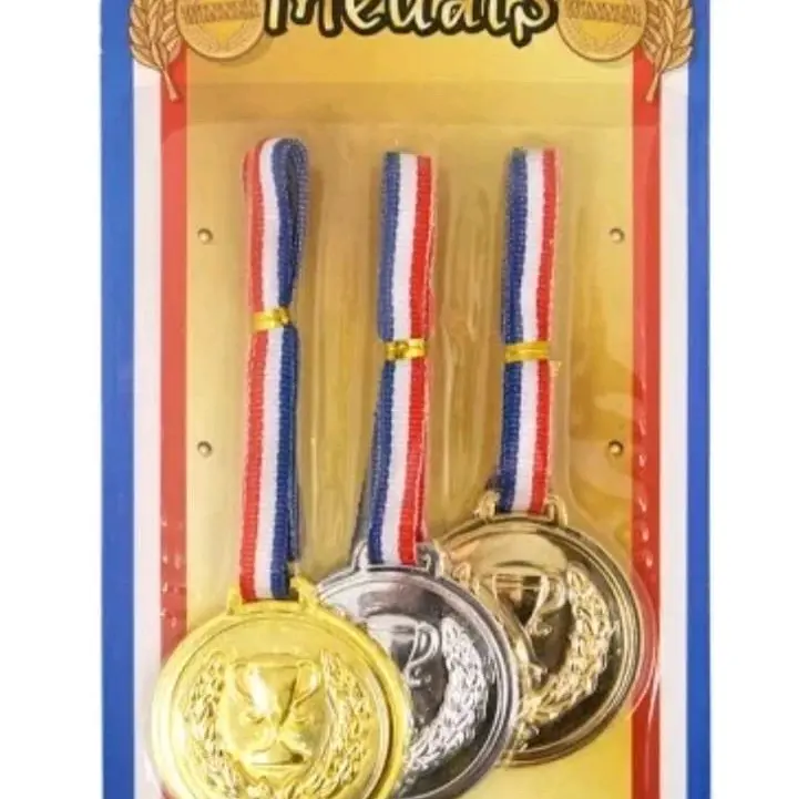 Children 3 Plastic Medals Gold Silver Bronze for Competition Winner Party filer