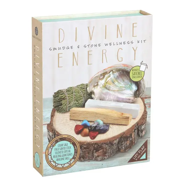Divine Energy Cleanse Smudge and Stone Wellness Kit 2