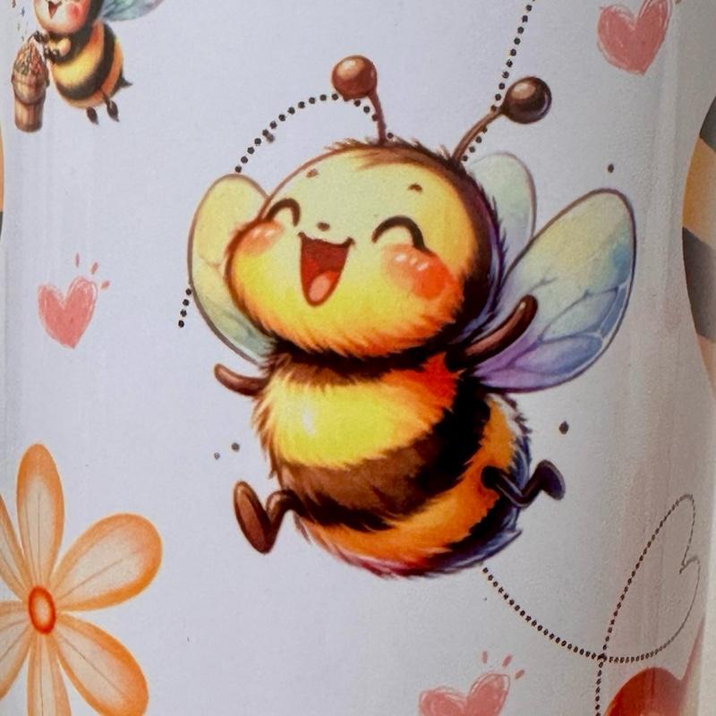 Personalised Bumble bee 20oz Stainless Steel Skinny Tumblers Portable Straw Flasks Water Bottles Drinkware Stylish 7