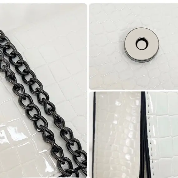 Patent Leather Shiny Crocodile Pattern Chain Underarm Bag - 2024 Summer New Shoulder Bag, Simple Commuter Women's Bag 8