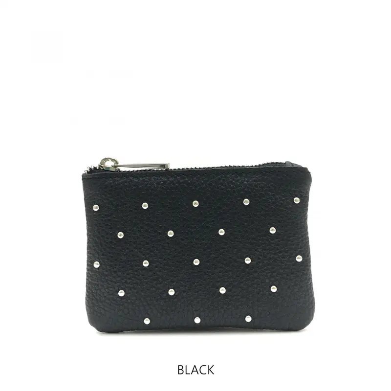 Leather Zipper Stud Purse 1