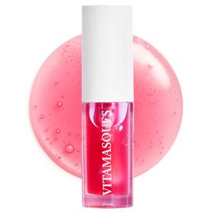 Vitamasques Strawberry Glaze Glow Lip Oil | Hydrating & Plumping with 15 Plant Oils, Hyaluronic Acid & Peptides | Sheer Pink Tint & Glass-Like Shine | Vegan, Cruelty-Free, Clean Beauty Hydrate Moisture