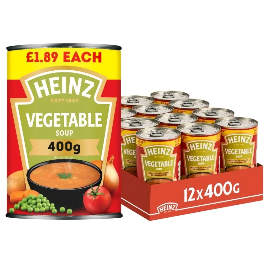 Heinz Vegetable Soup - 12 x 400g Tins - Premium Soup