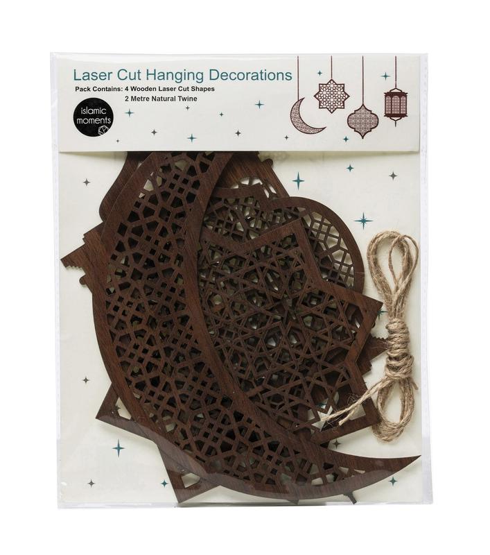 Large Wooden Laser Cut Hanging Ornaments - 4 Pack 1