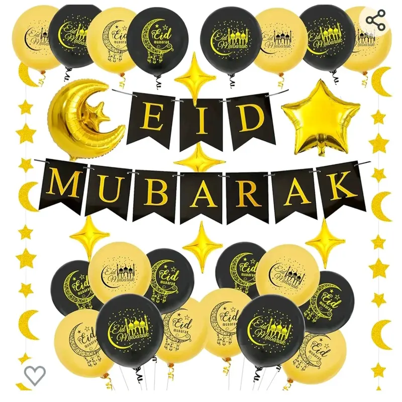 Eid Mubarak Decorations Ramadan -Tableware - Decorations - Banners - Balloons Ornaments 0