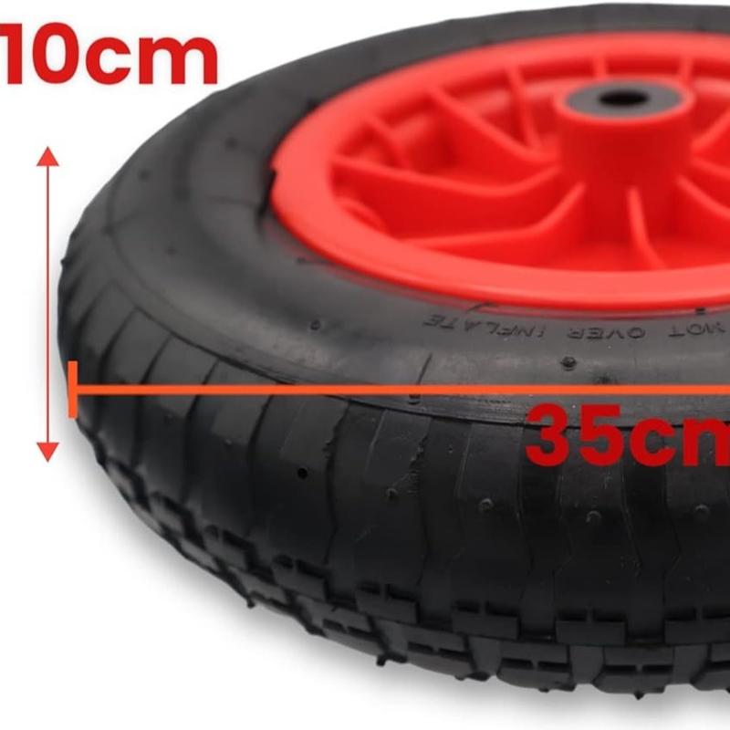 14" Pneumatic 3.50-8 Wheelbarrow Red & Black 2