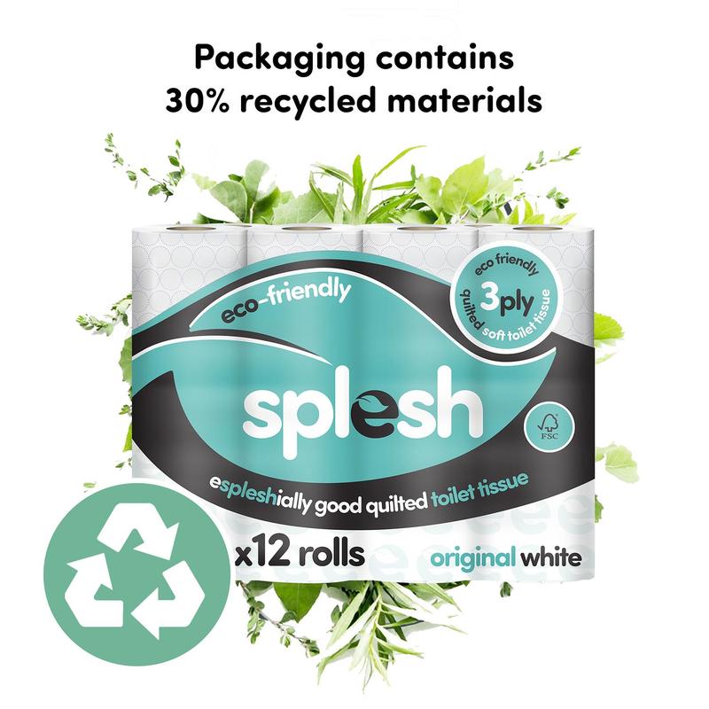 Splesh by Cusheen Quilted Luxury White 3 Ply Soft Toilet Tissue Paper 72 Rolls 6