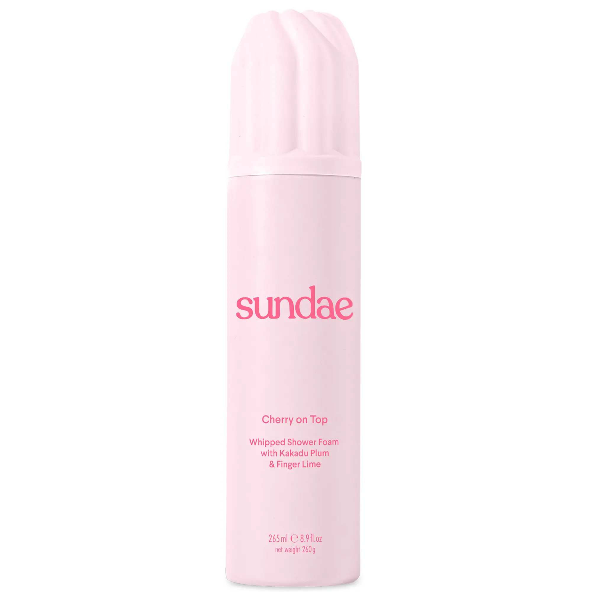 SUNDAE Body Cherry on Top Whipped Shower Foam with Kakadu Plum and Finger Lime 265ml Blend Exfoliate