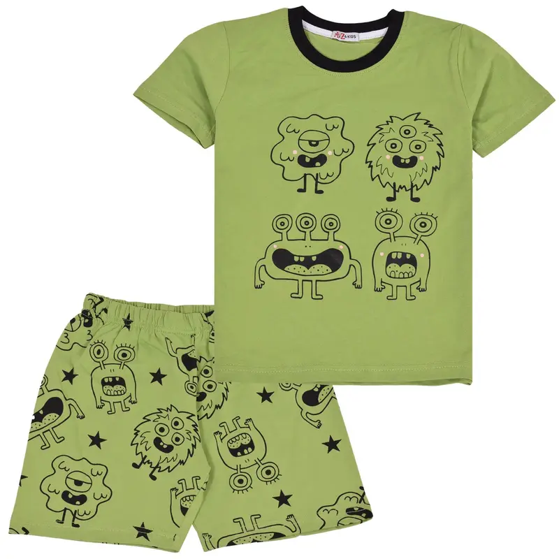 A2Z 4 Kids Girls Boys Monster Pyjamas PJs 2 Piece Cotton Set Lounge Suit Unisex Top Bottom Pyjamas Loungewear Dress Up Costume Gifts for Girls & Boys Age 5-13 Years 0