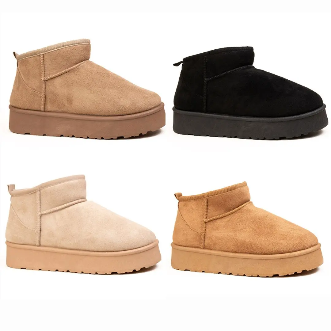 Scarlet BXT Ladies Platform Low Cut Ankle Boot Chestnut, Stone, Khaki and Black Winter Comfort Footwear Girl Women Walking Shoes snow slippers