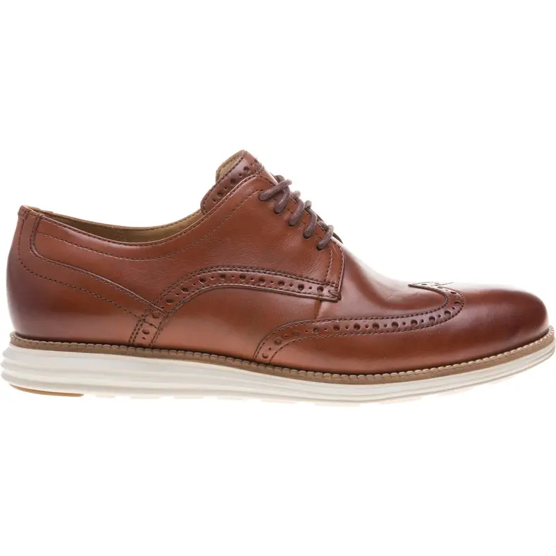 Cole Haan Originalgrand Wingtip Oxford Shoes - Woodbury/Ivory Leather Brogue Shoes 0