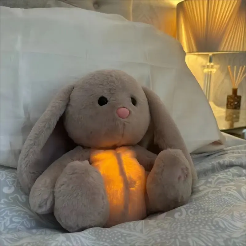 Breathing Rabbit Toy Baby Soothing Koala Plush Doll Baby Kids Soothing Music Baby Sleeping Companion Sound and Light Doll Toys 0