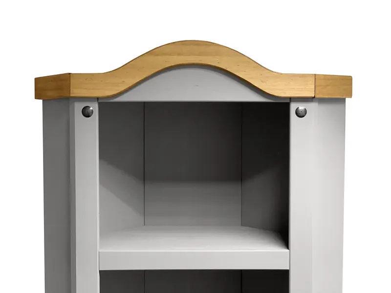 Corona Grey Corner Display Cabinet Bookcase Mexican Solid Pine Wood kitchencabinet 5