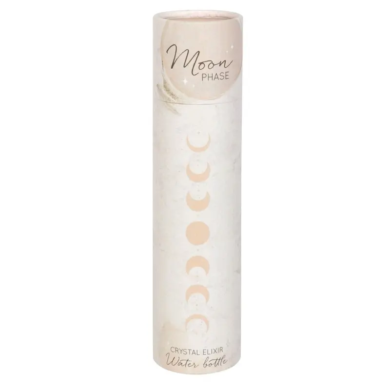 Luna phase clear quartz tower moon glass bottle 2