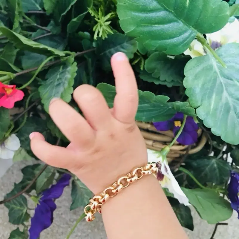 9 carat 9k yellow gold plated men’s women’s kids teens boys girls unisex’s Rolo , unisex's belcher chain bracelet. Newborn- XXXXX LARGE All Sizes , Width=7mm , Uk sales