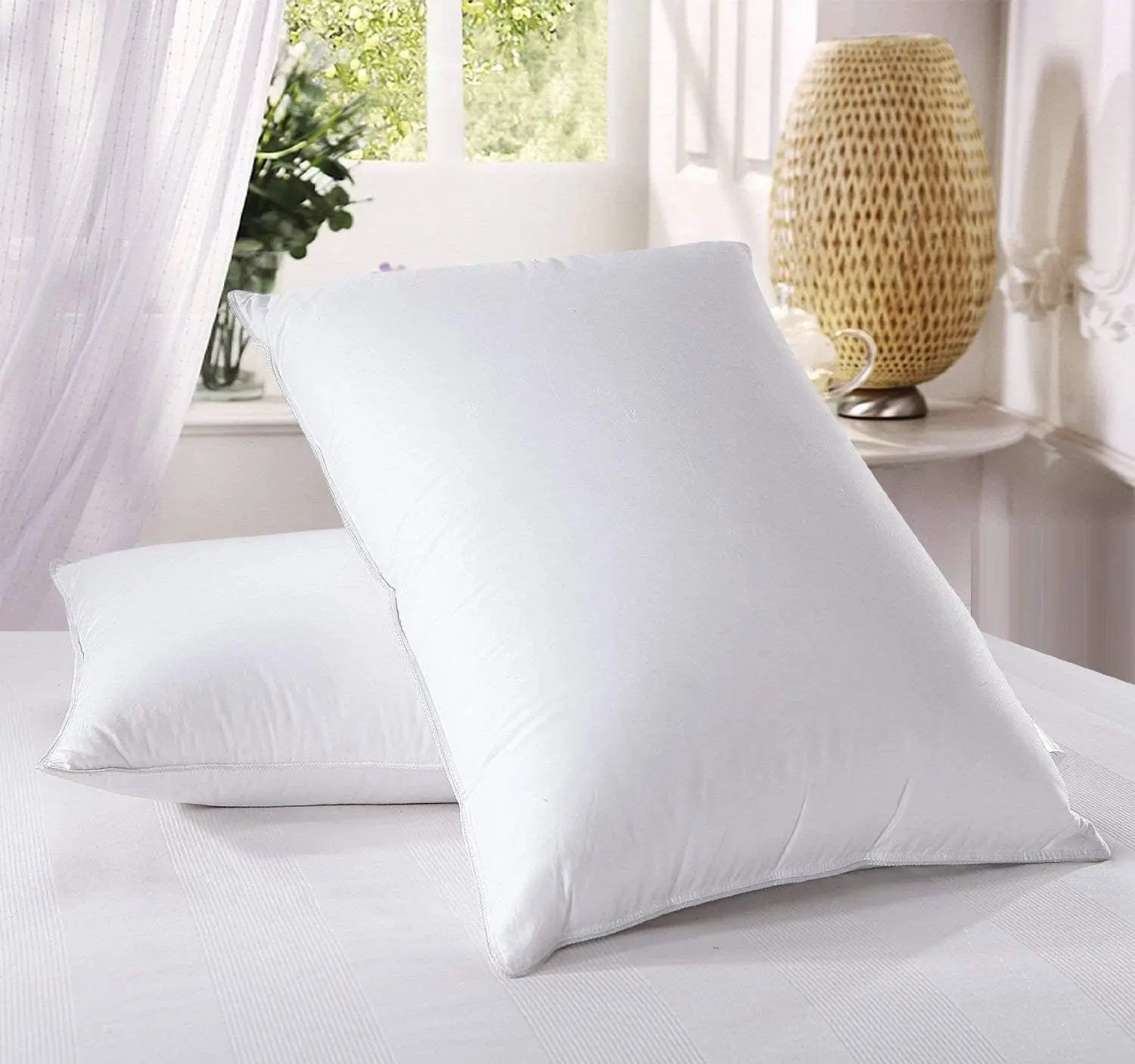 Hannah Pillows 2 Pack  Bounce Back Soft Hollowfibre Filled Bed Pillows Comfortable Night