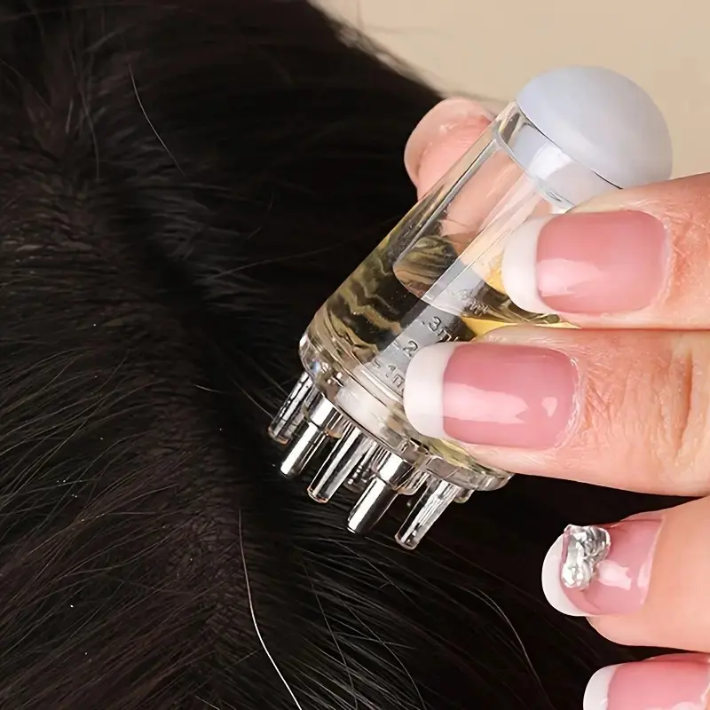Smart Portable Scalp Oil Applicator with Massaging Roller Ball for Haircare - Dropper (Pack of 2)